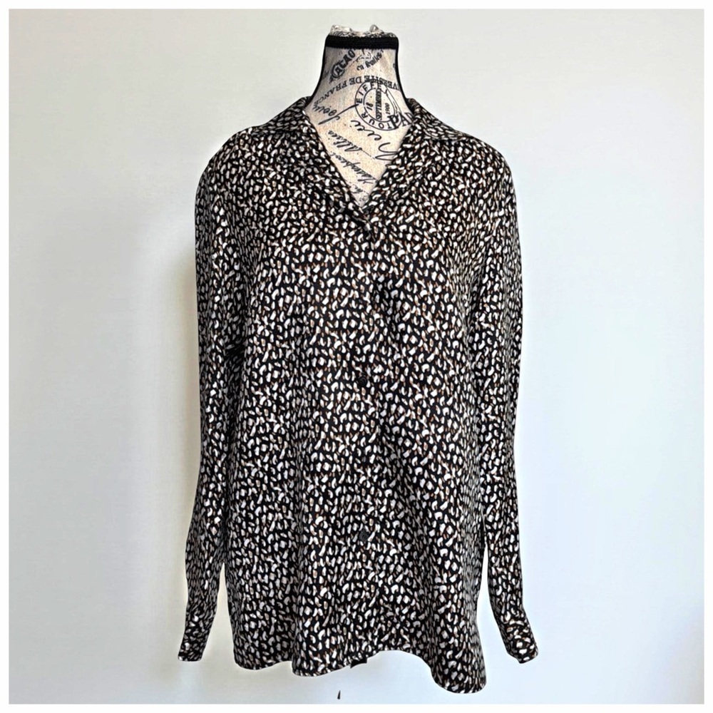 Lafayette 148 Silk Abstract Print Blouse | Effortless Luxury Essential